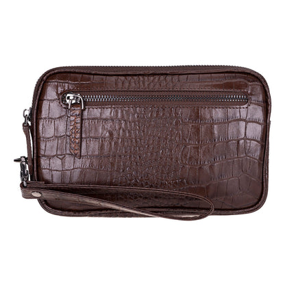 Axis Compact Unisex Wristlet Genuine Leather Clutch Bag