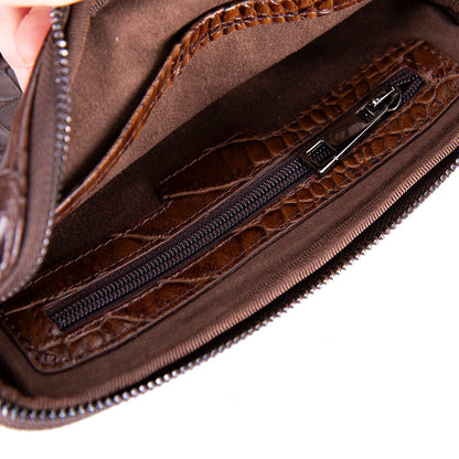 Axis Compact Unisex Wristlet Genuine Leather Clutch Bag