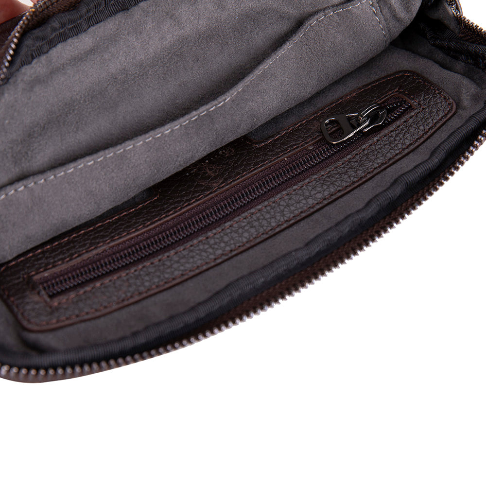 Axis Compact Unisex Wristlet Genuine Leather Clutch Bag