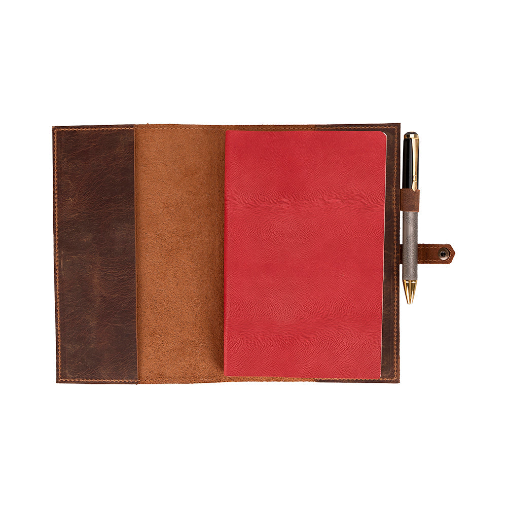 Bosco Personalized Leather Journal Cover - Refillable Notebook Case 