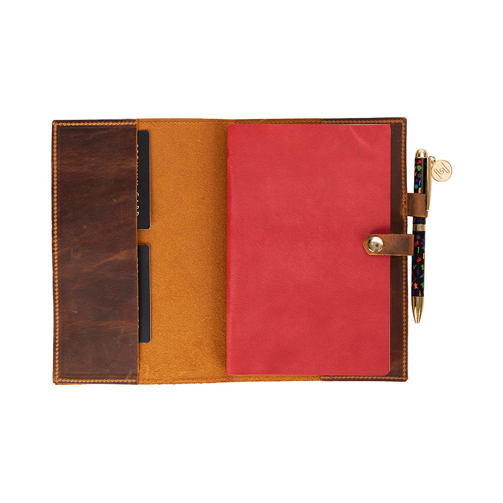 Bosco Personalized Leather Journal Cover - Refillable Notebook Case 