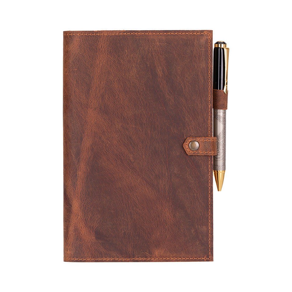 Bosco Personalized Leather Journal Cover - Refillable Notebook Case 