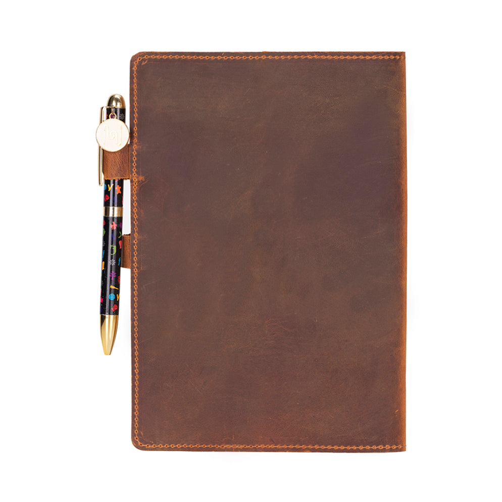 Bosco Personalized Leather Journal Cover - Refillable Notebook Case 