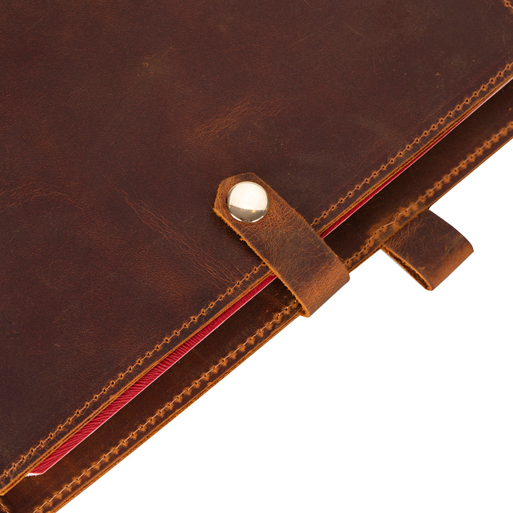 Bosco Personalized Leather Journal Cover - Refillable Notebook Case 