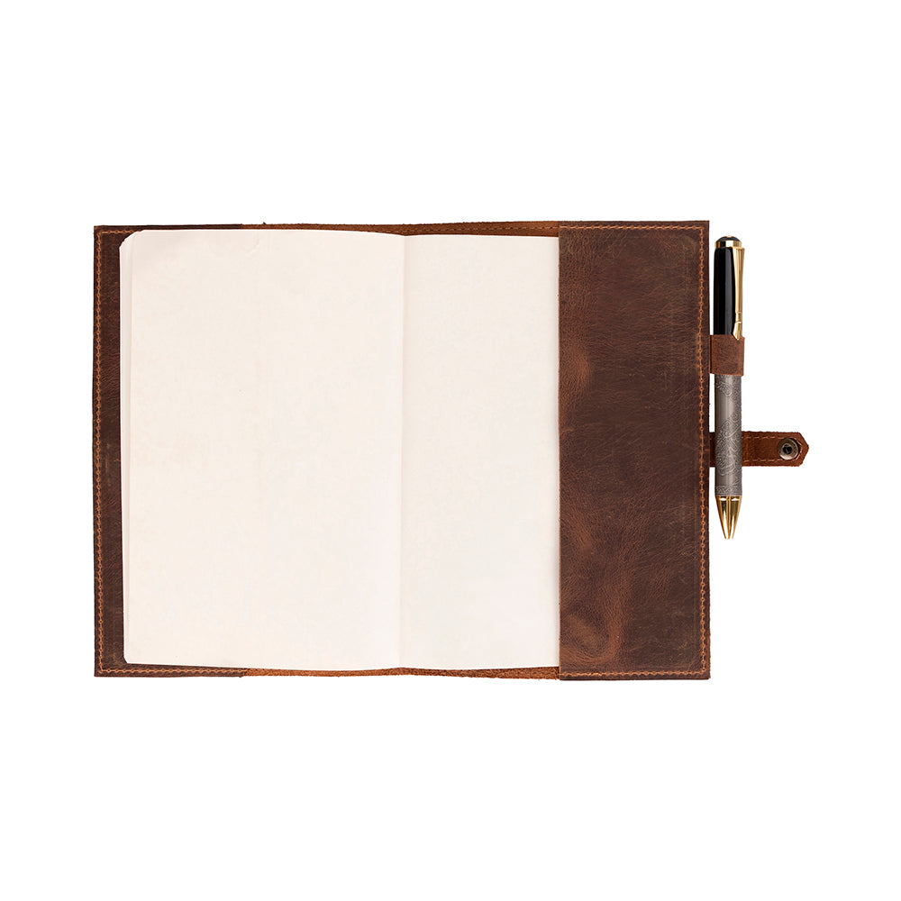 Bosco Personalized Leather Journal Cover - Refillable Notebook Case 