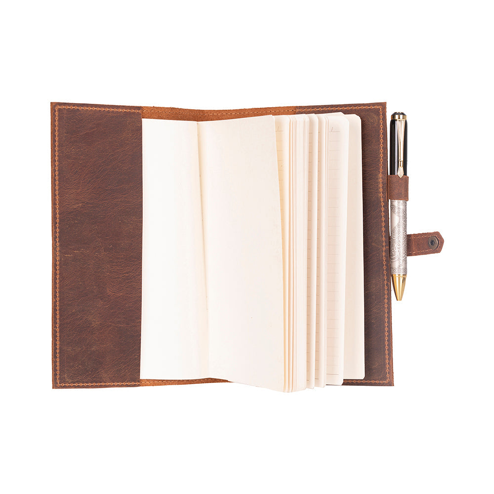 Bosco Personalized Leather Journal Cover - Refillable Notebook Case 