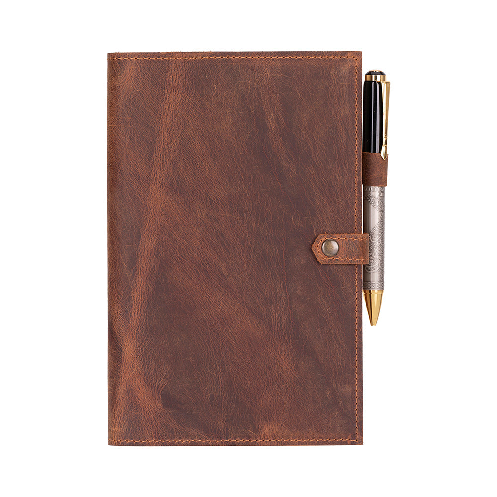 Bosco Personalized Leather Journal Cover - Refillable Notebook Case 