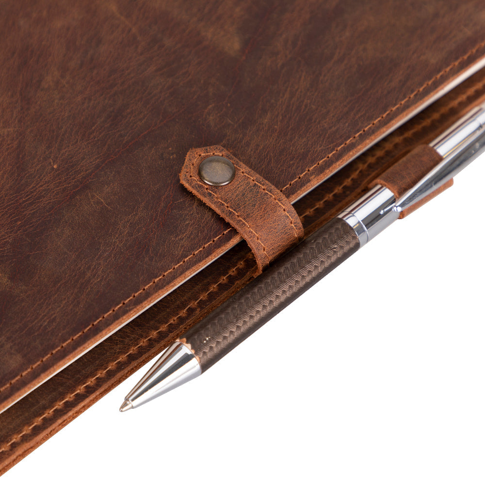 Bosco Personalized Leather Journal Cover - Refillable Notebook Case 