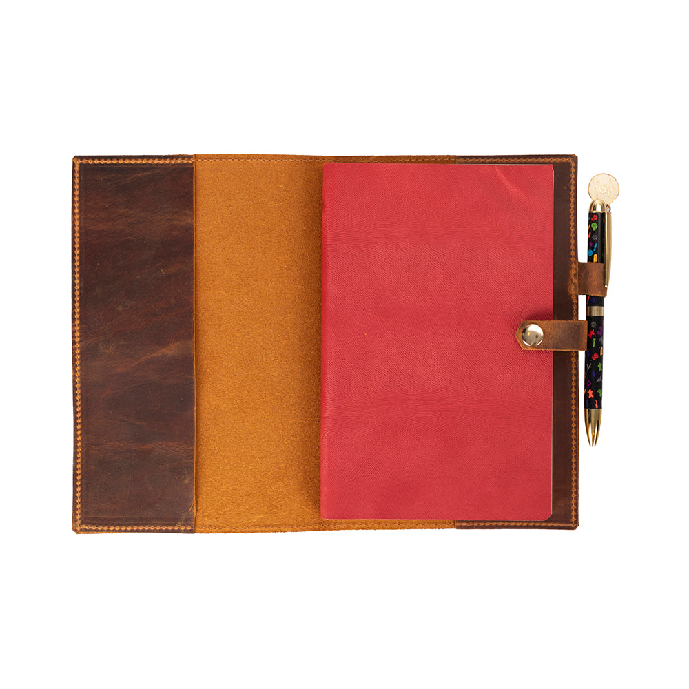 Bosco Personalized Leather Journal Cover - Refillable Notebook Case 