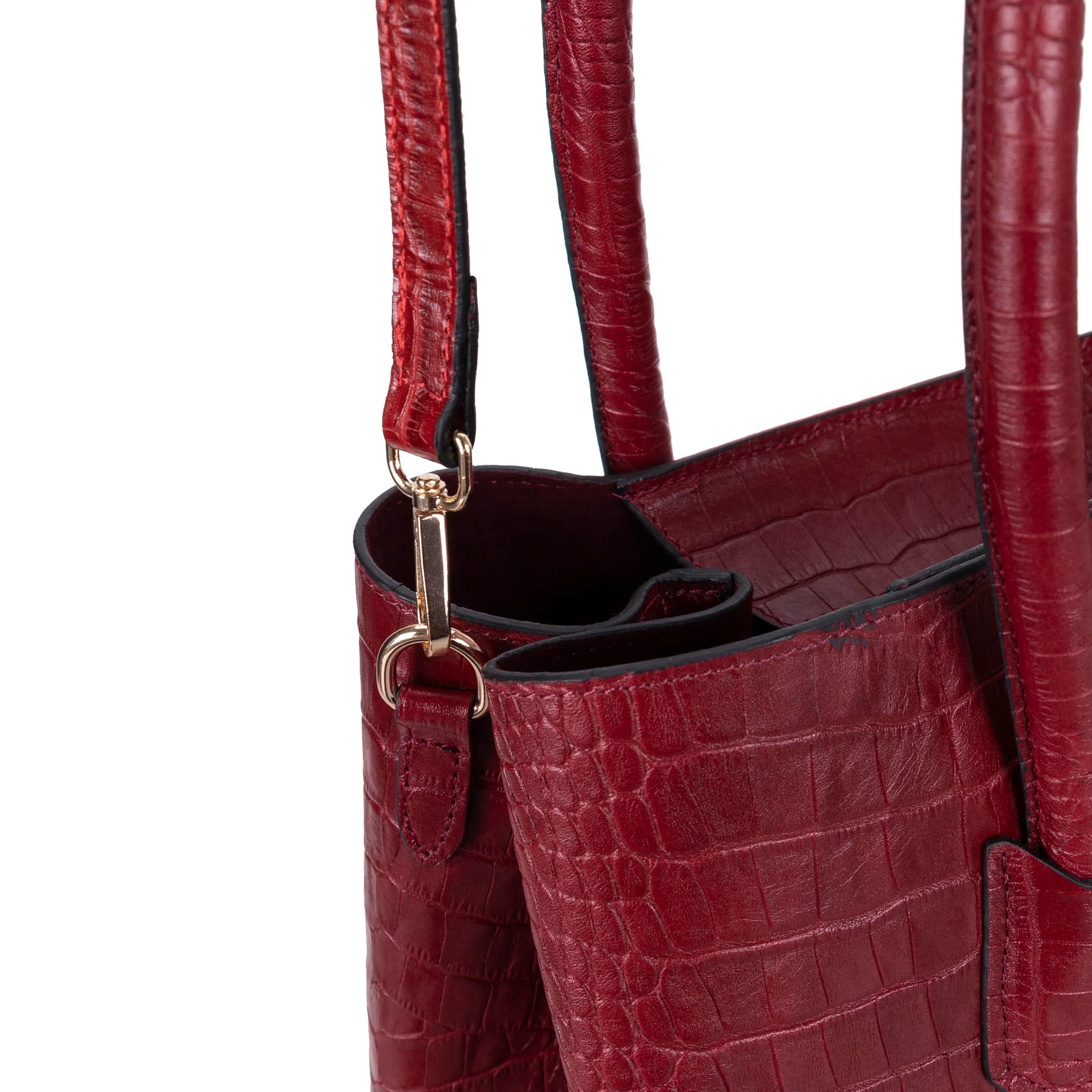 Carrera Novelya – Full-Grain Croco Embossed Leather Women's Bag
