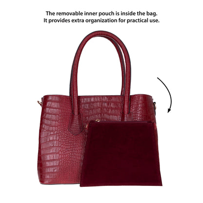Carrera Novelya – Full-Grain Croco Embossed Leather Women's Bag