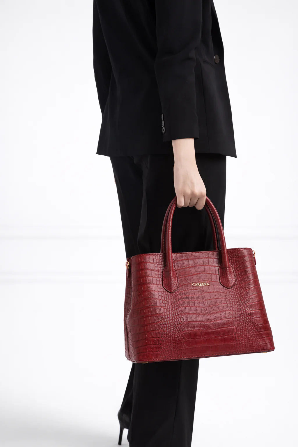 Carrera Novelya – Full-Grain Croco Embossed Leather Women's Bag