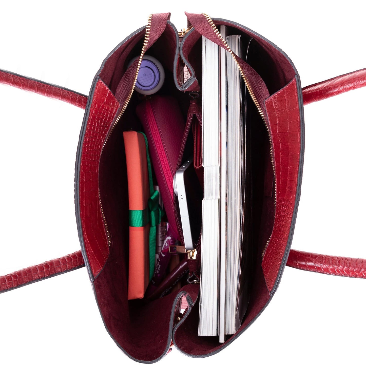 Carrera Novelya – Full-Grain Croco Embossed Leather Women's Bag