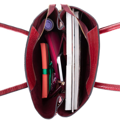 Carrera Novelya – Full-Grain Croco Embossed Leather Women's Bag