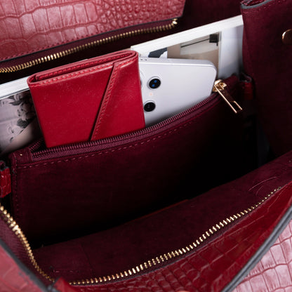 Carrera Novelya – Full-Grain Croco Embossed Leather Women's Bag