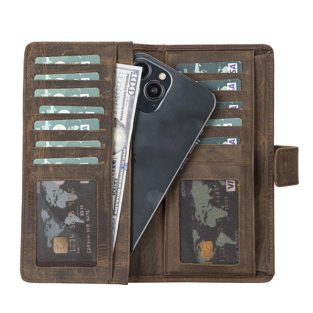 Coppet Handmade Leather Long Wallet with Phone