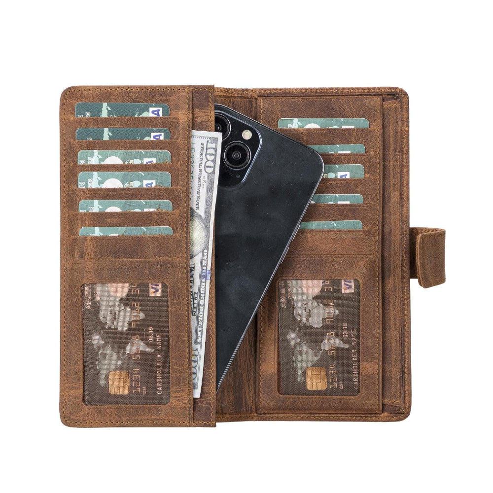 Coppet Handmade Leather Long Wallet with Phone