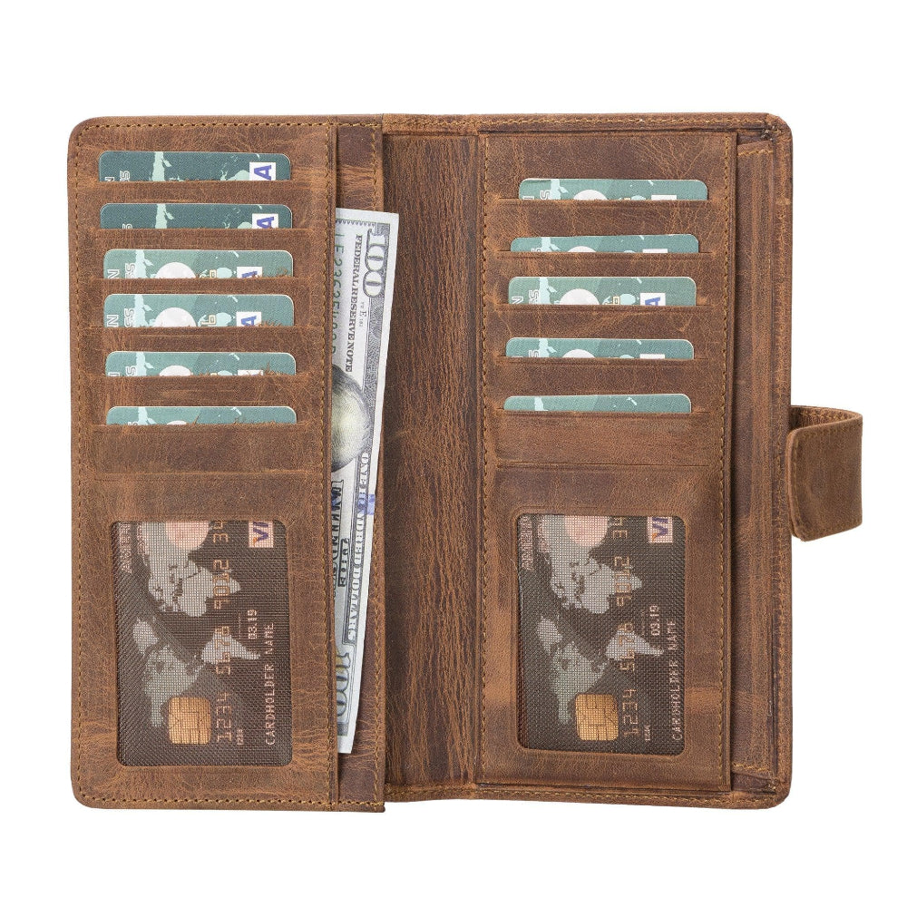 Coppet Handmade Leather Long Wallet with Phone