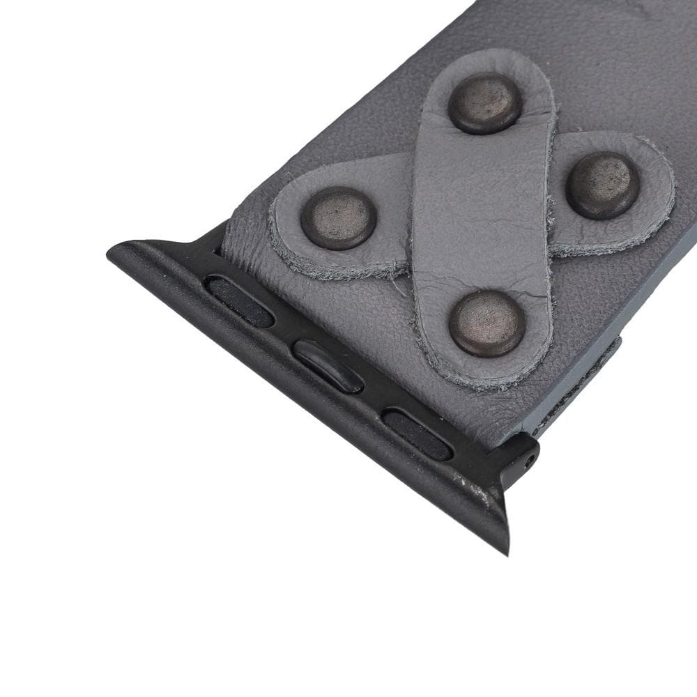 Leather Apple Watch Bands / Cross Style with Black Trok 