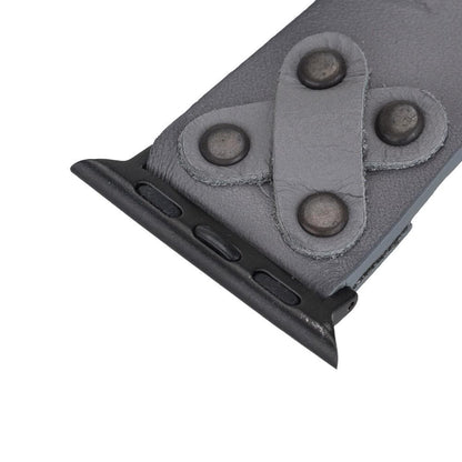 Leather Apple Watch Bands / Cross Style with Black Trok 