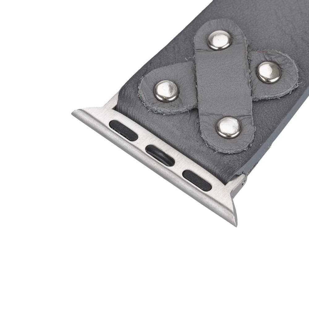 Leather Apple Watch Bands / Cross Style with Silver Trok 
