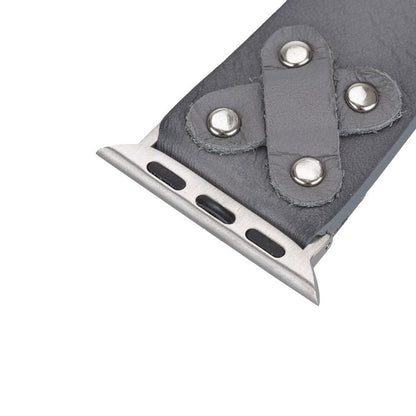 Leather Apple Watch Bands / Cross Style with Silver Trok 