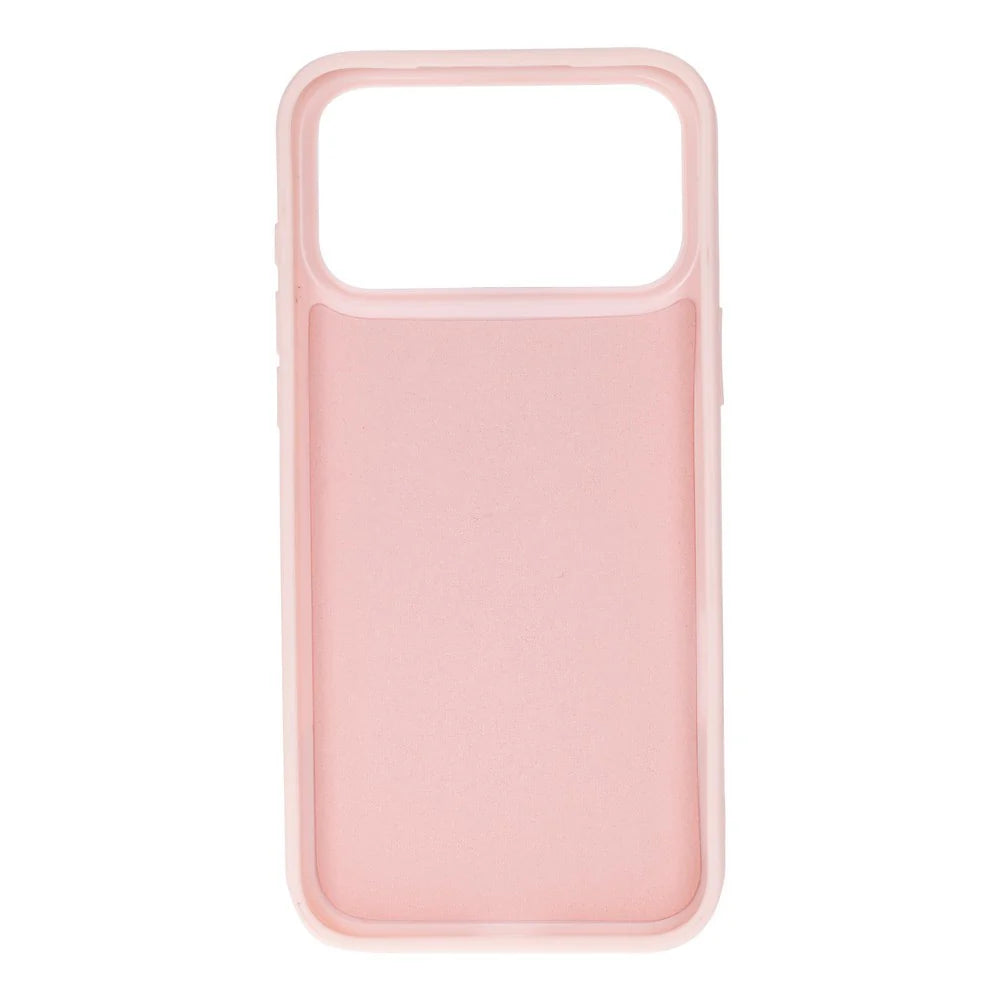 Pink phone case on a white background