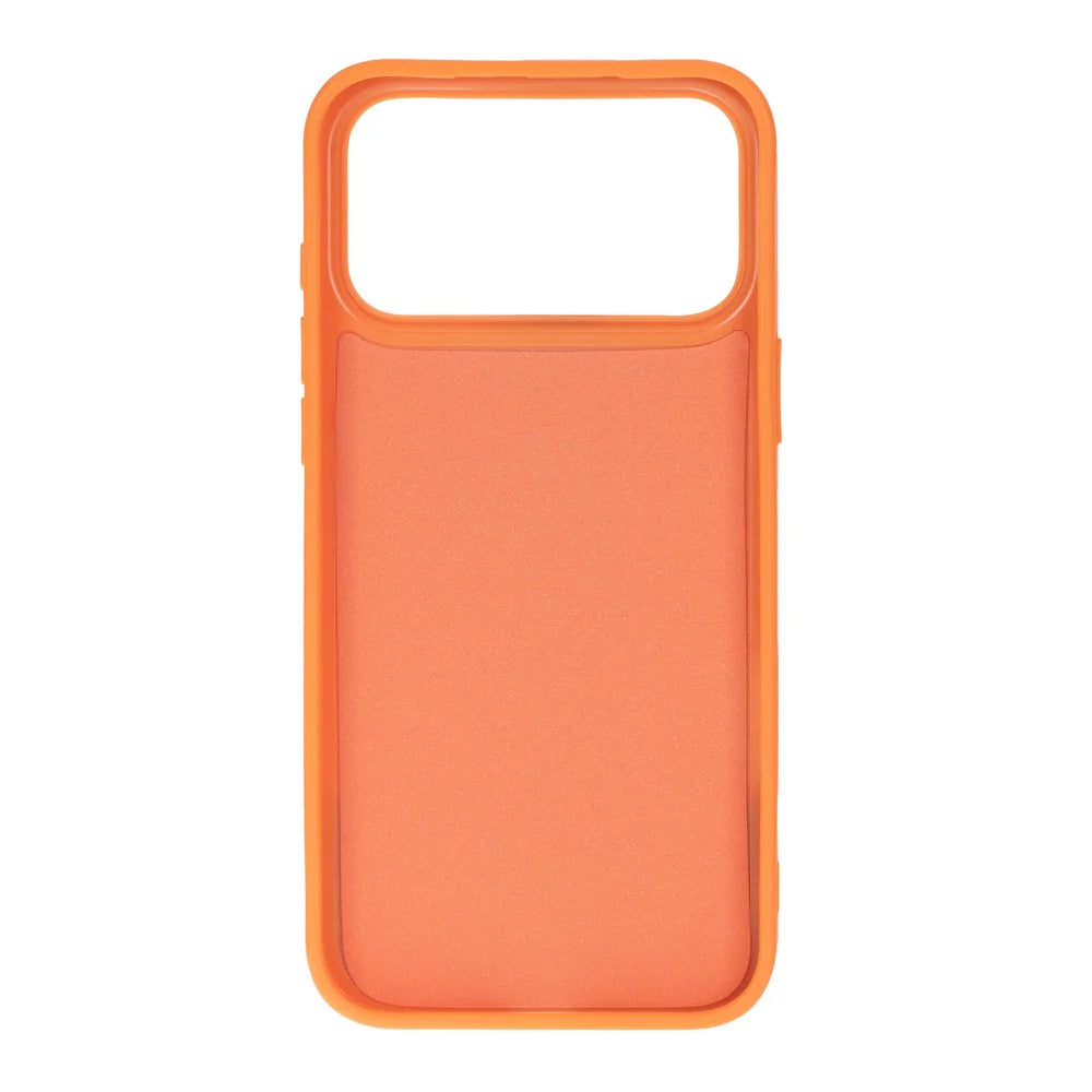 Orange phone case on a white background