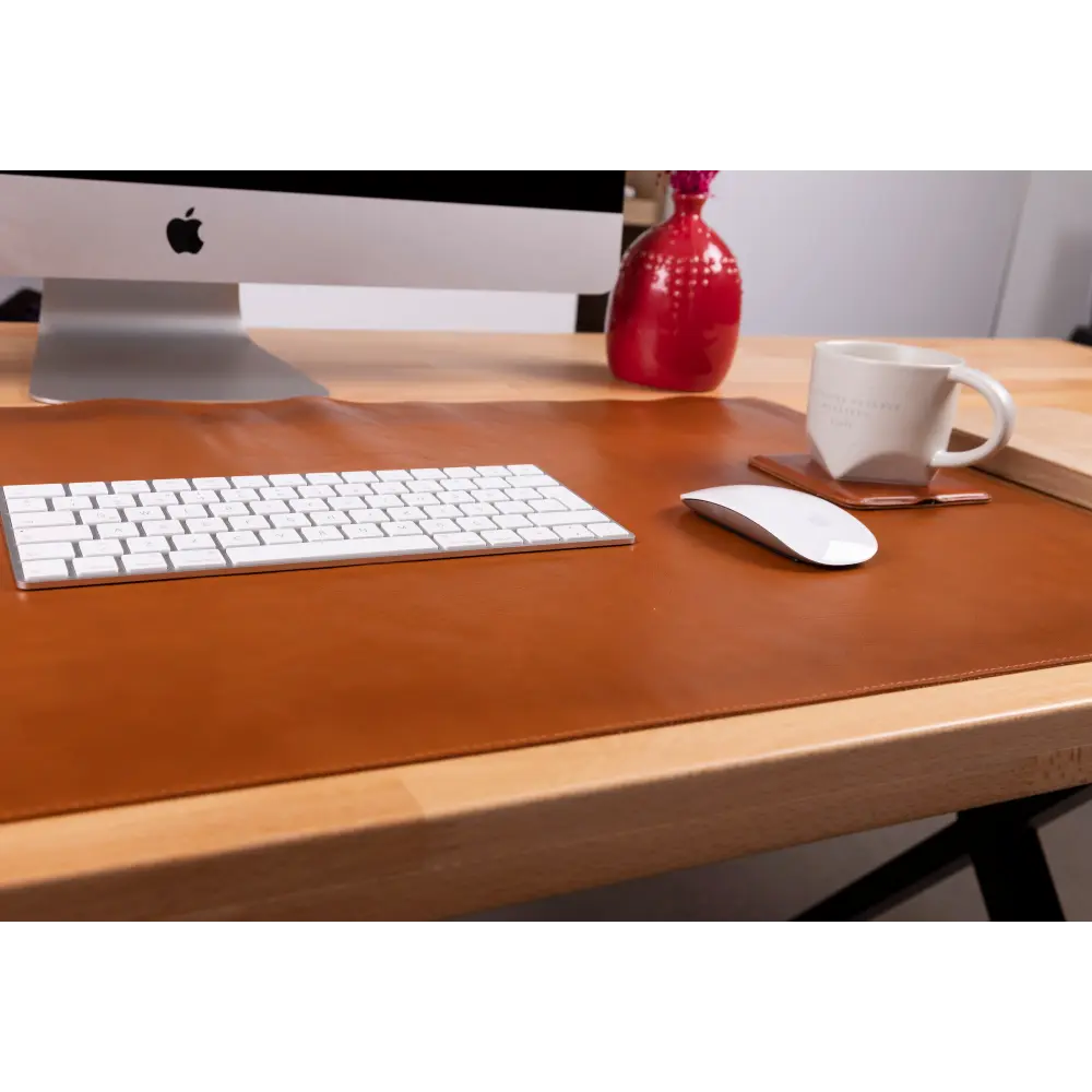 Natural Leather Desk Mat 14.6" x 31.5" (37 Cm x 80 Cm)