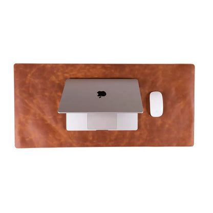 Natural Leather Desk Mat 14.6" x 31.5" (37 Cm x 80 Cm)