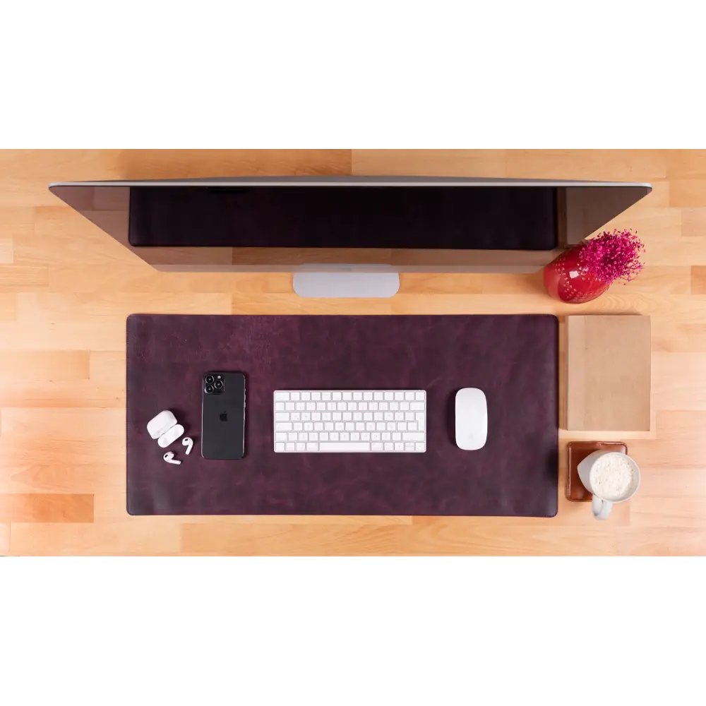 Natural Leather Desk Mat 14.6" x 31.5" (37 Cm x 80 Cm)