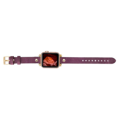 Leather Apple Watch Bands - Ferro Gold Trok Style 