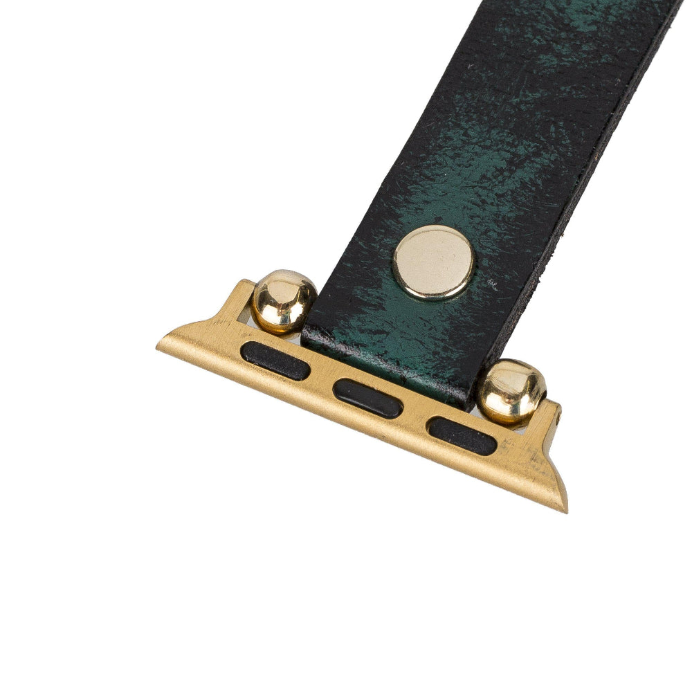 Leather Apple Watch Bands - Ferro Gold Trok Style 