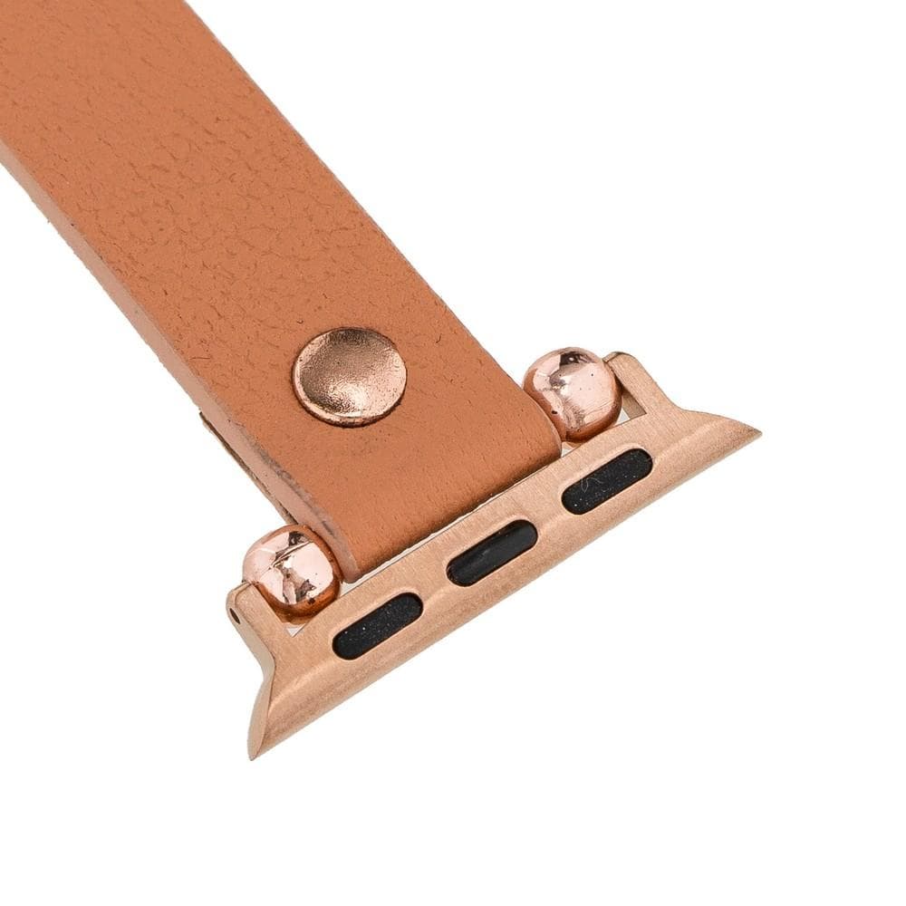 Leather Apple Watch Bands - Ferro Rose Gold Trok Style