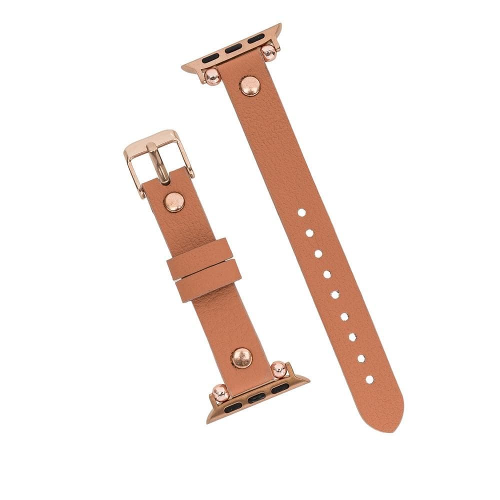 Leather Apple Watch Bands - Ferro Rose Gold Trok Style 