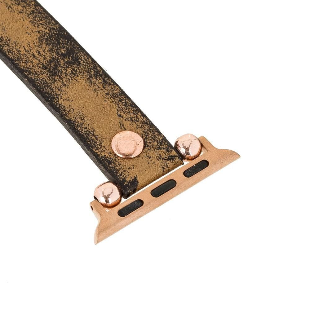 Leather Apple Watch Bands - Ferro Rose Gold Trok Style 