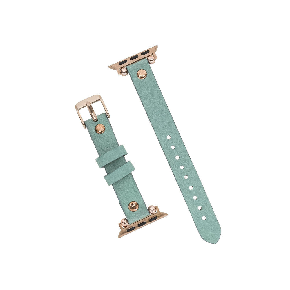 Leather Apple Watch Bands - Ferro Rose Gold Trok Style 