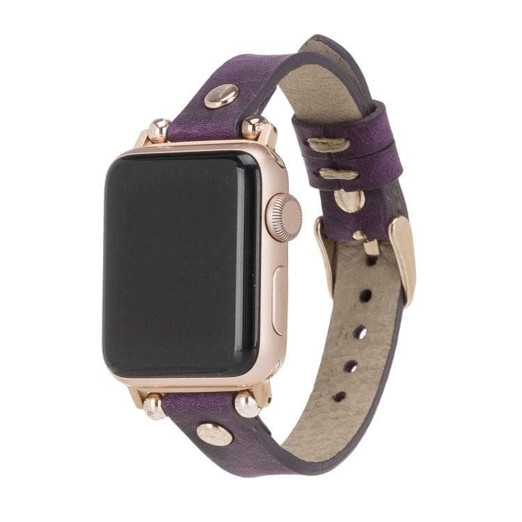 Leather Apple Watch Bands - Ferro Rose Gold Trok Style 