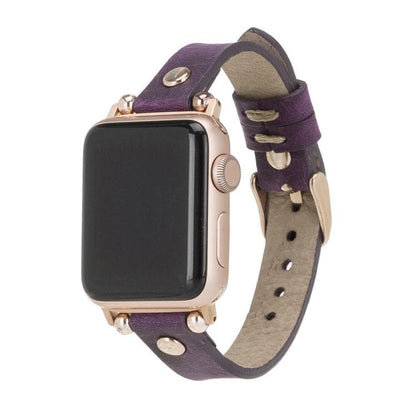 Leather Apple Watch Bands - Ferro Rose Gold Trok Style 