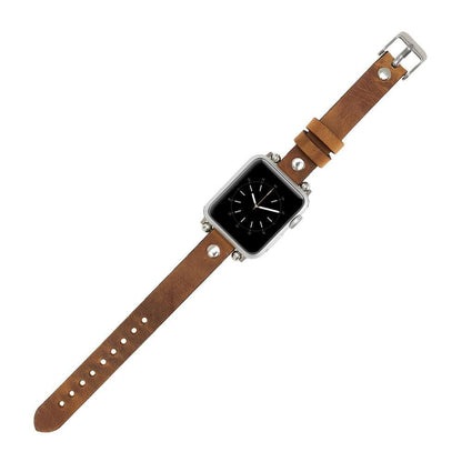 Leather Apple Watch Bands - Ferro Silver Trok Style 
