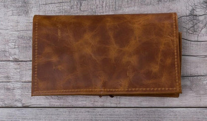 Foldable Leather Cable Organizer – Travel Cord & Tech Accessory Case