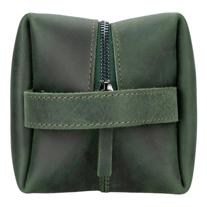 Genuine Leather Dopp Kit - Personalized Toiletry & Shaving Bag, Large