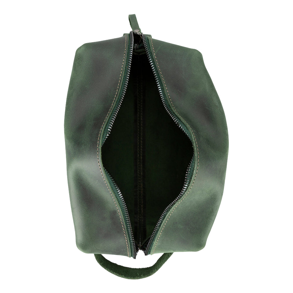 Genuine Leather Dopp Kit - Personalized Toiletry & Shaving Bag, Large