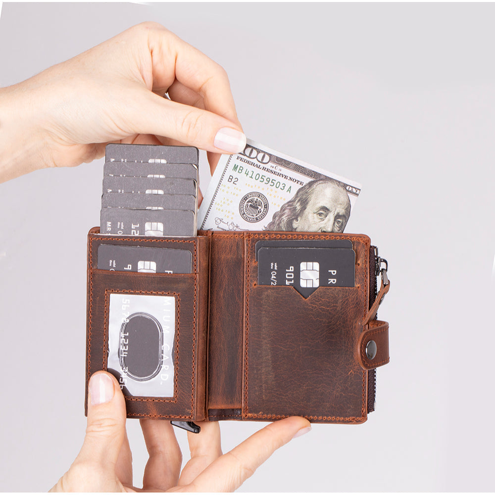 Handmade Pop Up Leather Card Holder