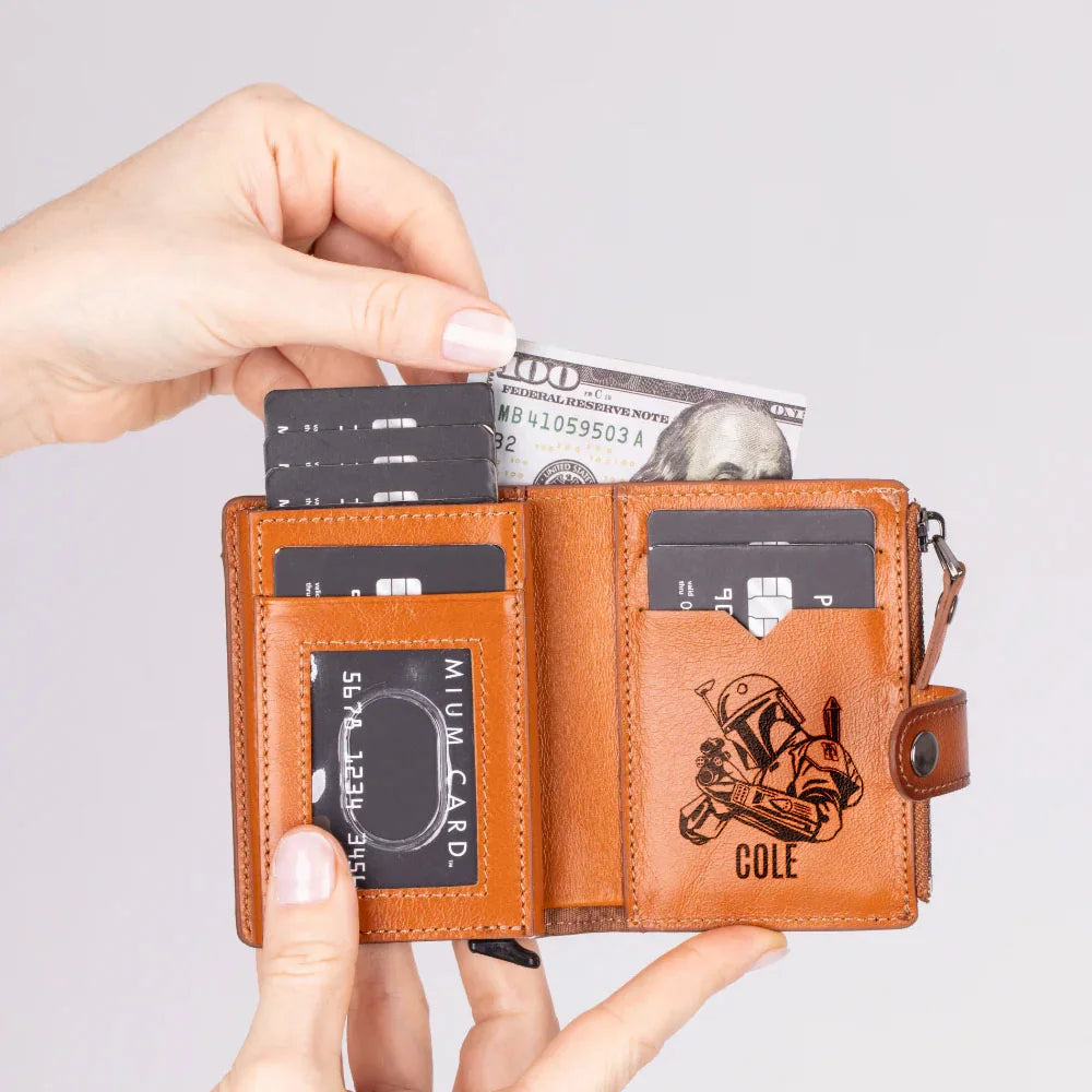 Handmade Pop Up Leather Card Holder