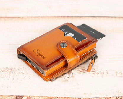 Handmade Pop Up Leather Card Holder