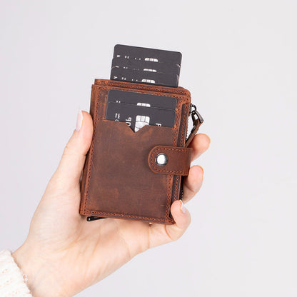 Handmade Pop Up Leather Card Holder