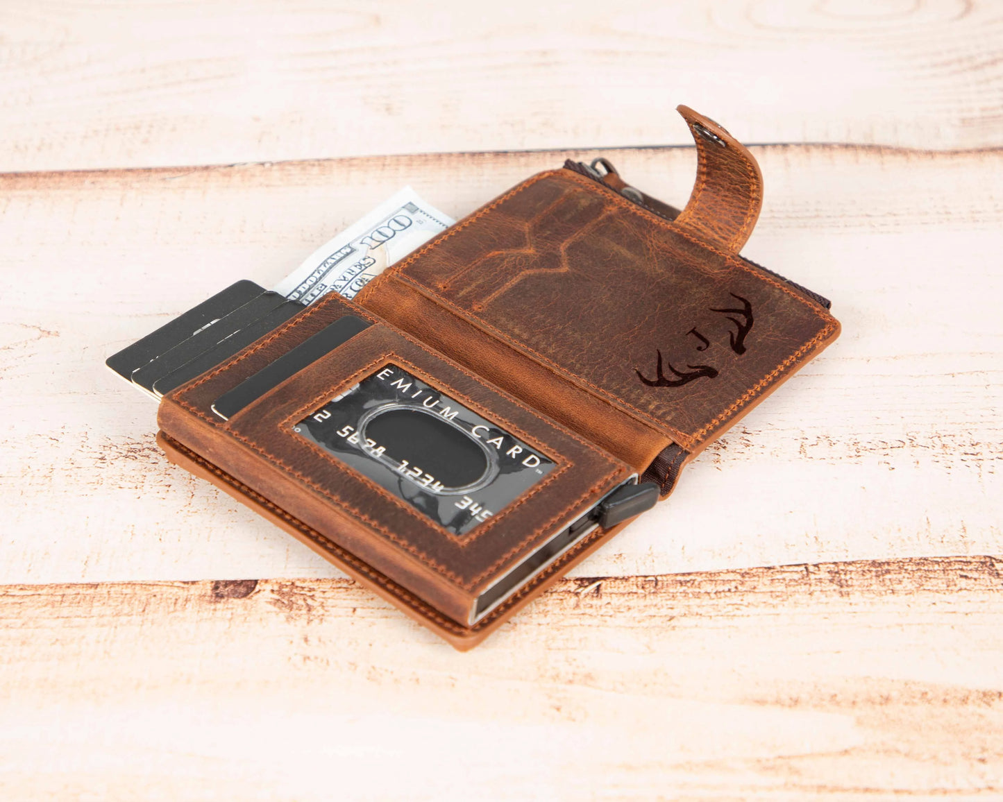 Handmade Pop Up Leather Card Holder