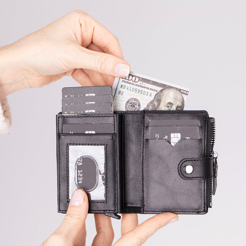 Handmade Pop Up Leather Card Holder