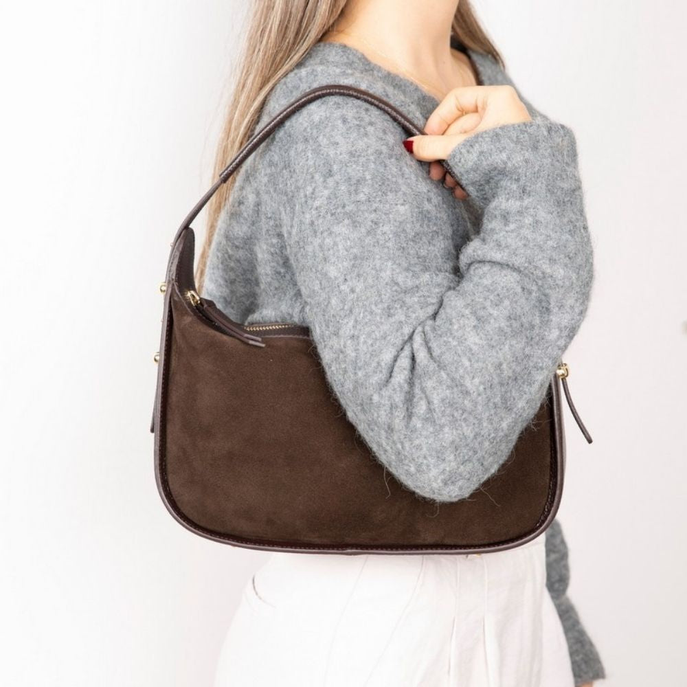 Handmade Suede Leather Women's Shoulder Bag